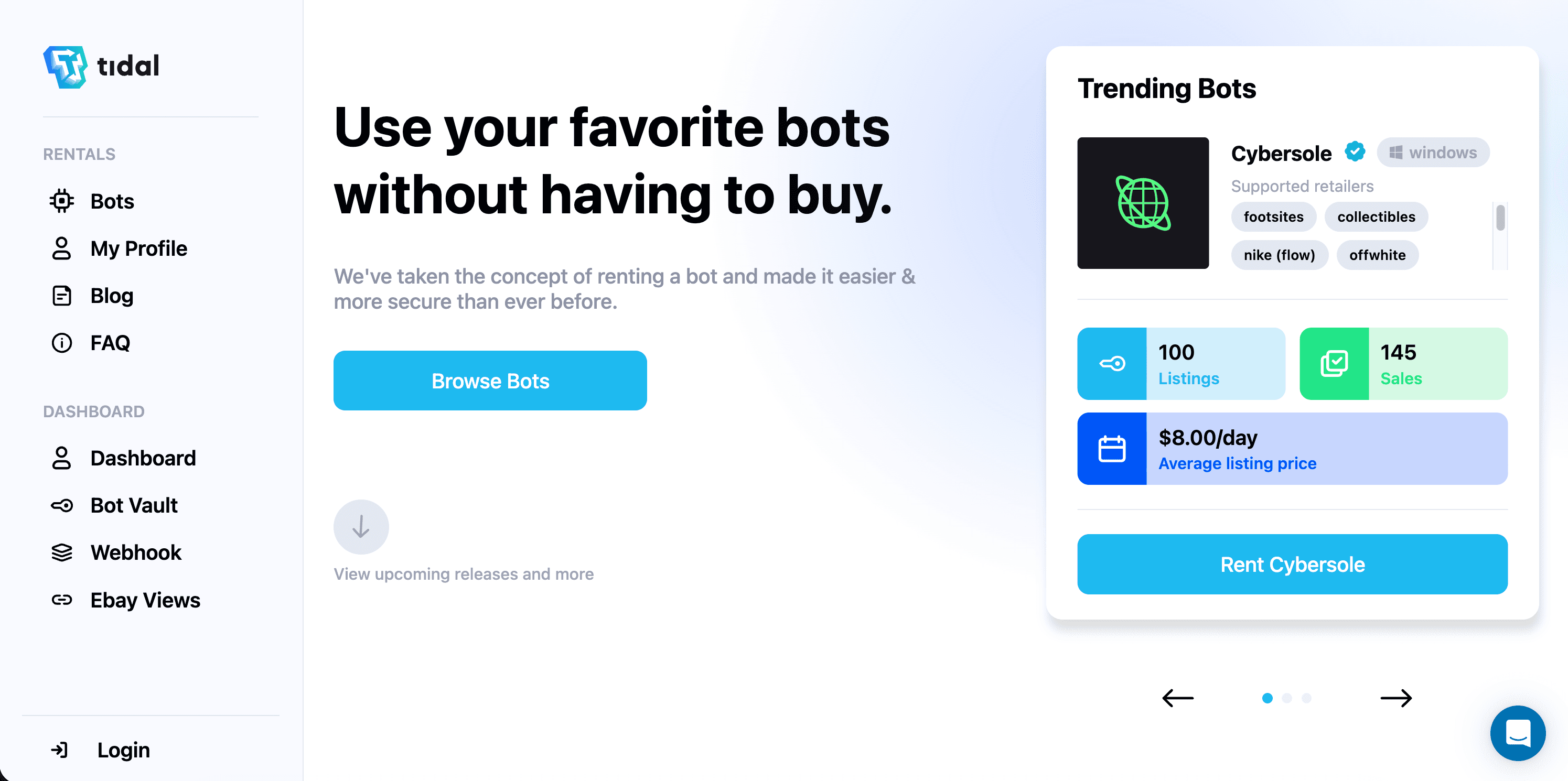 Tidal Market project screenshot